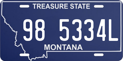 MT license plate 985334L