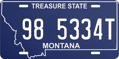 MT license plate 985334T