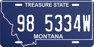 MT license plate 985334W