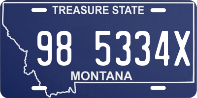 MT license plate 985334X