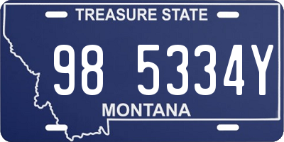 MT license plate 985334Y