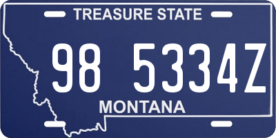 MT license plate 985334Z