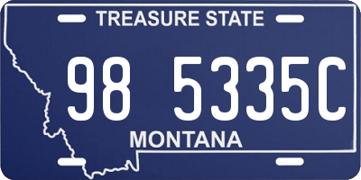 MT license plate 985335C