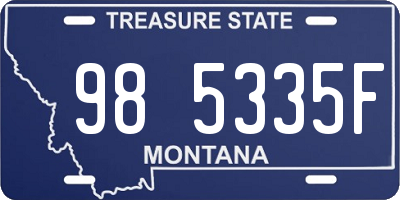 MT license plate 985335F