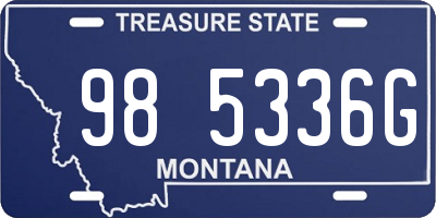 MT license plate 985336G