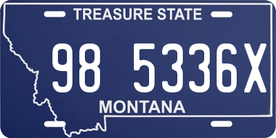 MT license plate 985336X