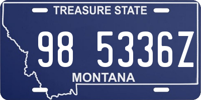 MT license plate 985336Z