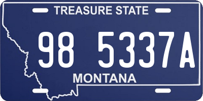 MT license plate 985337A