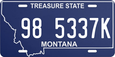 MT license plate 985337K