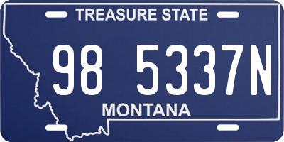 MT license plate 985337N