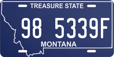 MT license plate 985339F