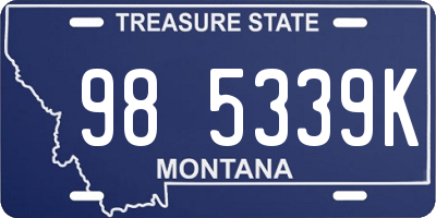 MT license plate 985339K