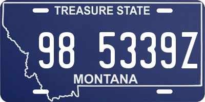 MT license plate 985339Z