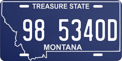 MT license plate 985340D