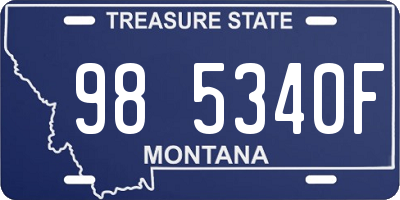 MT license plate 985340F