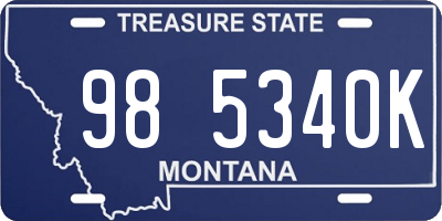 MT license plate 985340K