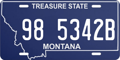MT license plate 985342B