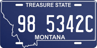 MT license plate 985342C