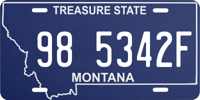 MT license plate 985342F