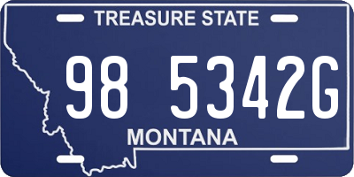 MT license plate 985342G