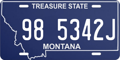 MT license plate 985342J