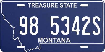 MT license plate 985342S