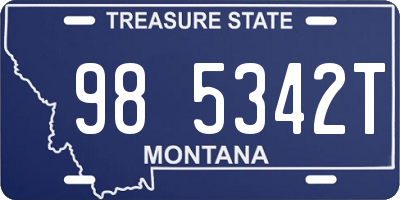 MT license plate 985342T