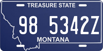 MT license plate 985342Z