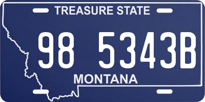 MT license plate 985343B
