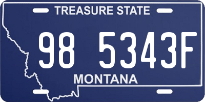 MT license plate 985343F