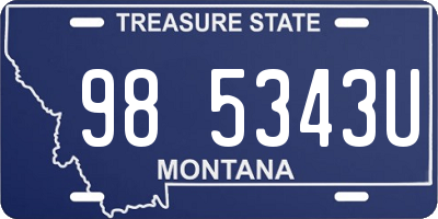 MT license plate 985343U