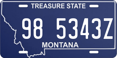 MT license plate 985343Z