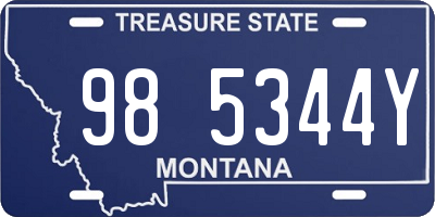 MT license plate 985344Y