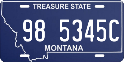 MT license plate 985345C