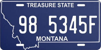 MT license plate 985345F