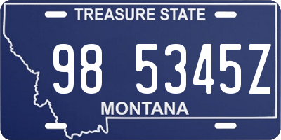 MT license plate 985345Z