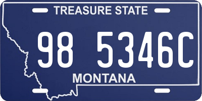 MT license plate 985346C