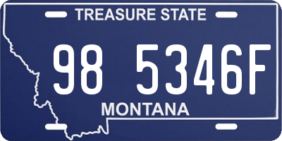 MT license plate 985346F