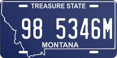MT license plate 985346M
