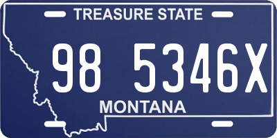 MT license plate 985346X
