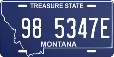 MT license plate 985347E