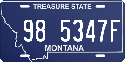 MT license plate 985347F