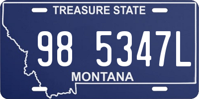 MT license plate 985347L