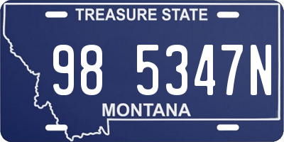MT license plate 985347N