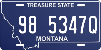 MT license plate 985347Q