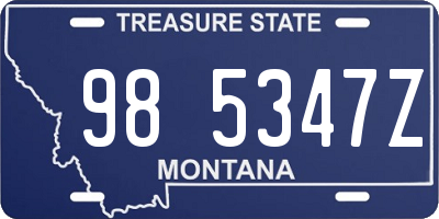 MT license plate 985347Z