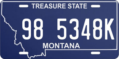 MT license plate 985348K