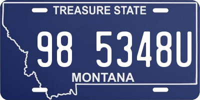 MT license plate 985348U