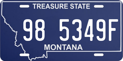 MT license plate 985349F