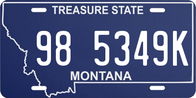 MT license plate 985349K